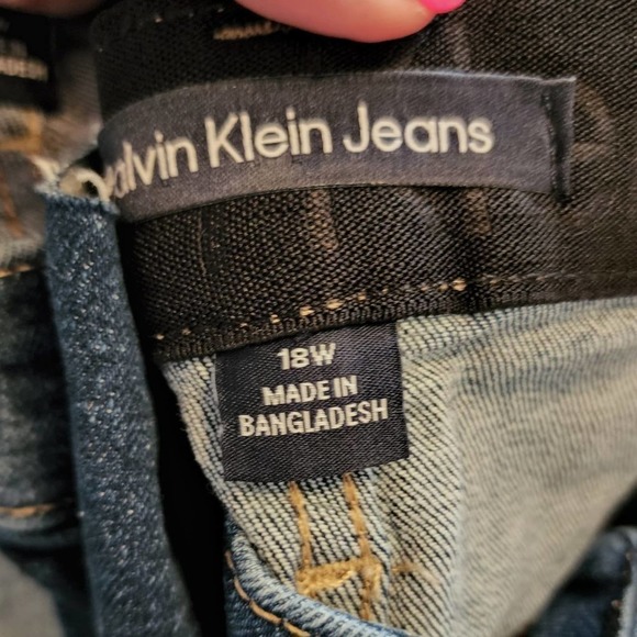 Calvin klein boho high rise wide leg cropped raw released hem jeans plus size 20 - Picture 12 of 13